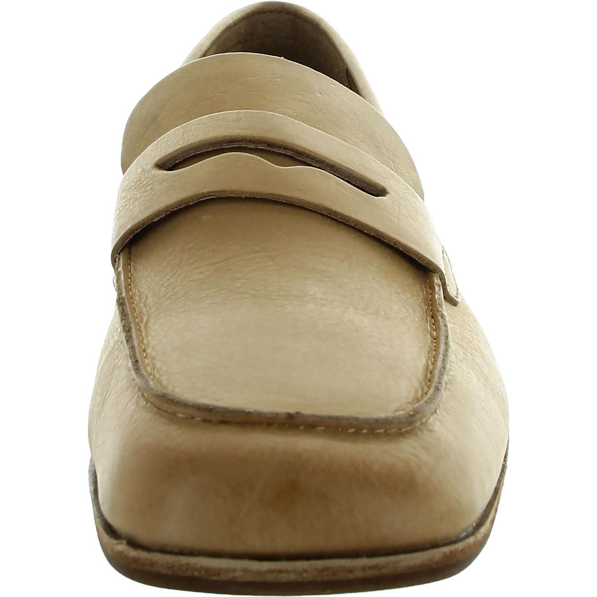 Womens Cushioned Footbed Leather Loafers