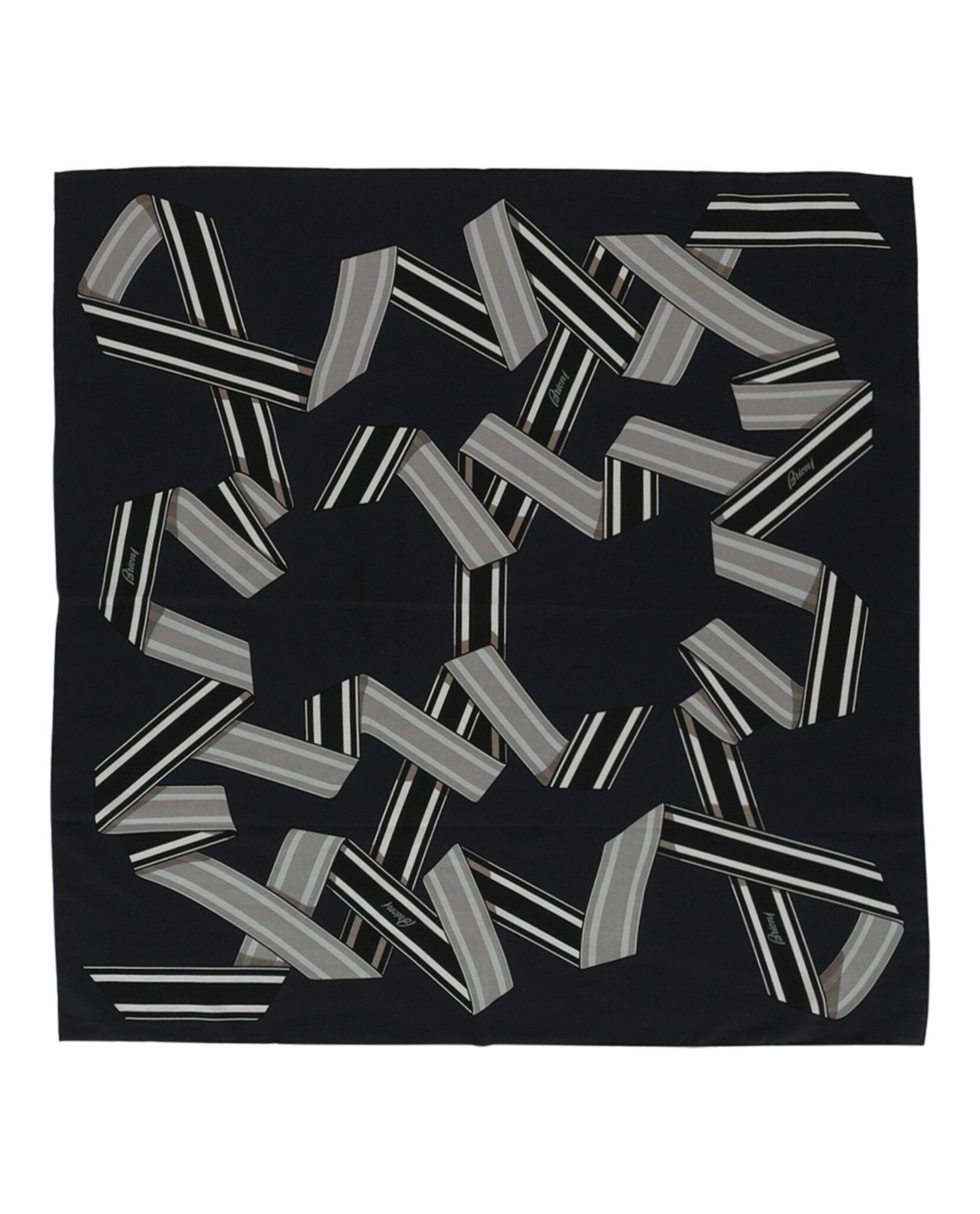 Brioni Mens Patterned Silk Blend Scarf