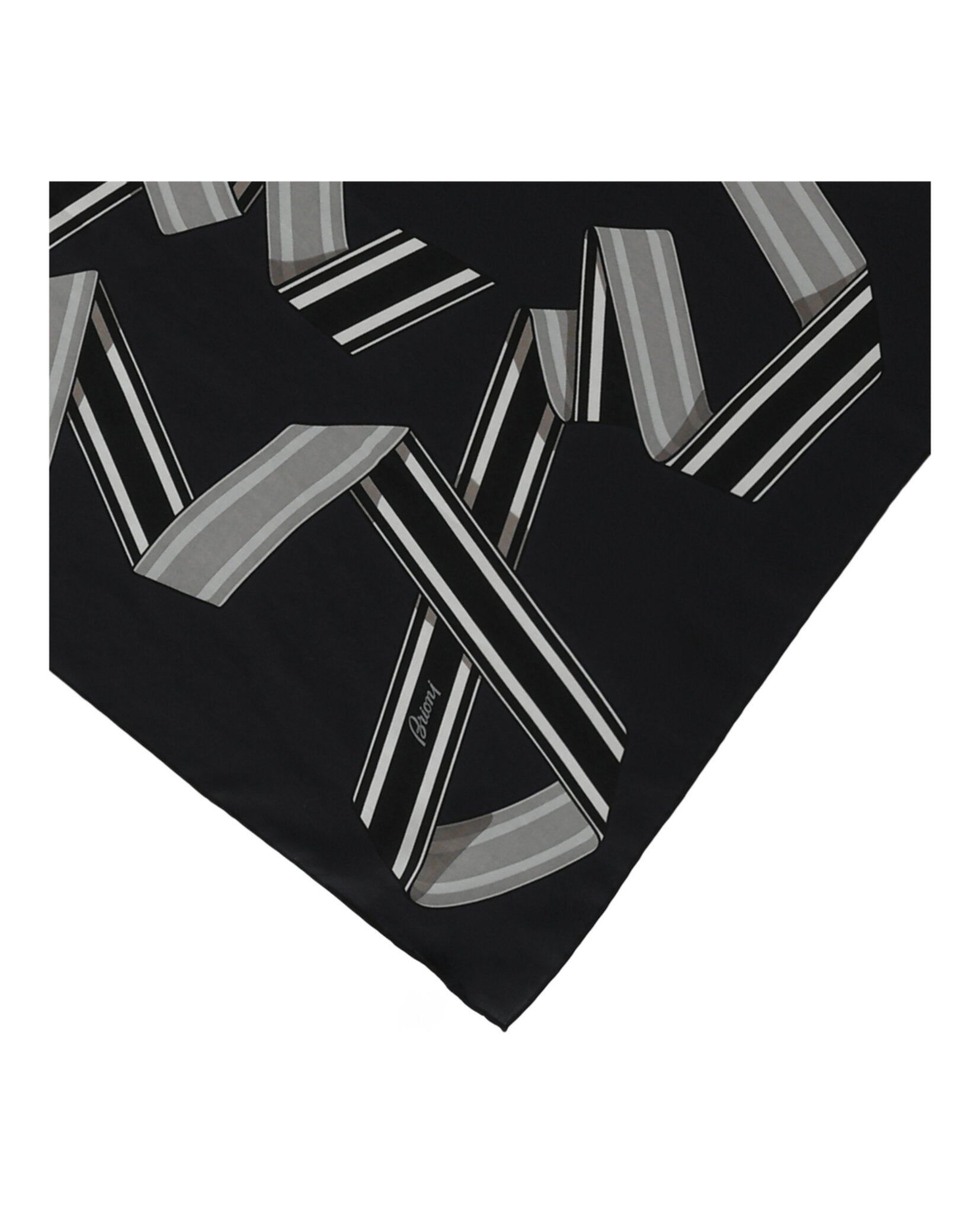 Brioni Mens Patterned Silk Blend Scarf