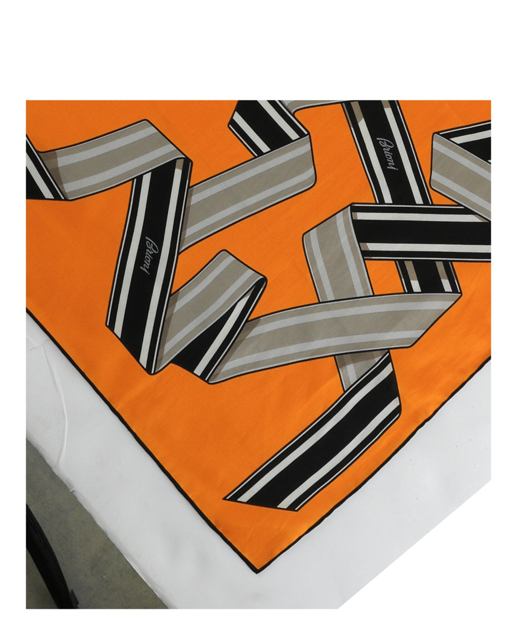 Brioni Mens Ribbon Print Scarf