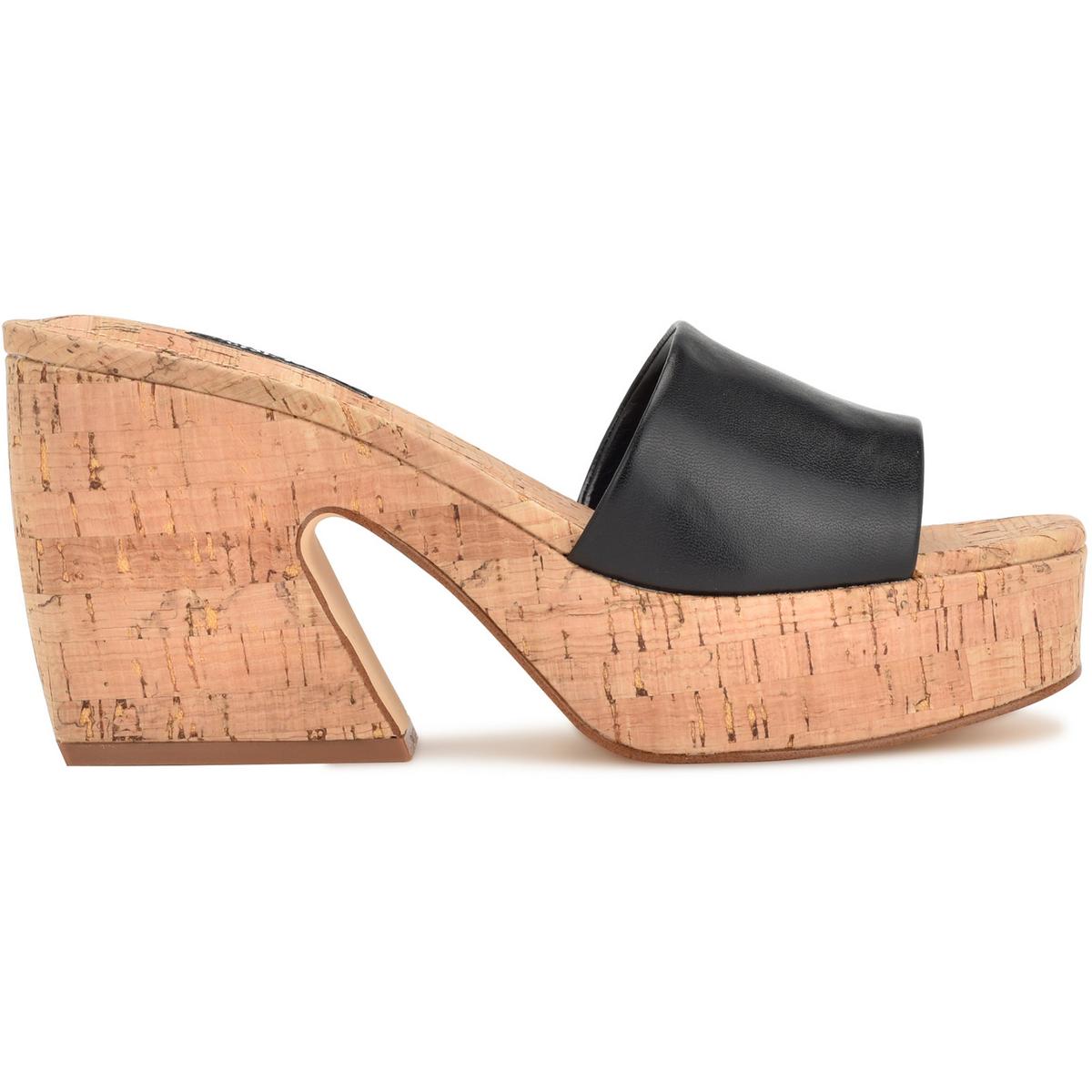 OKLEE8 Womens Cushioned Footbed Faux Leather Platform Sandals