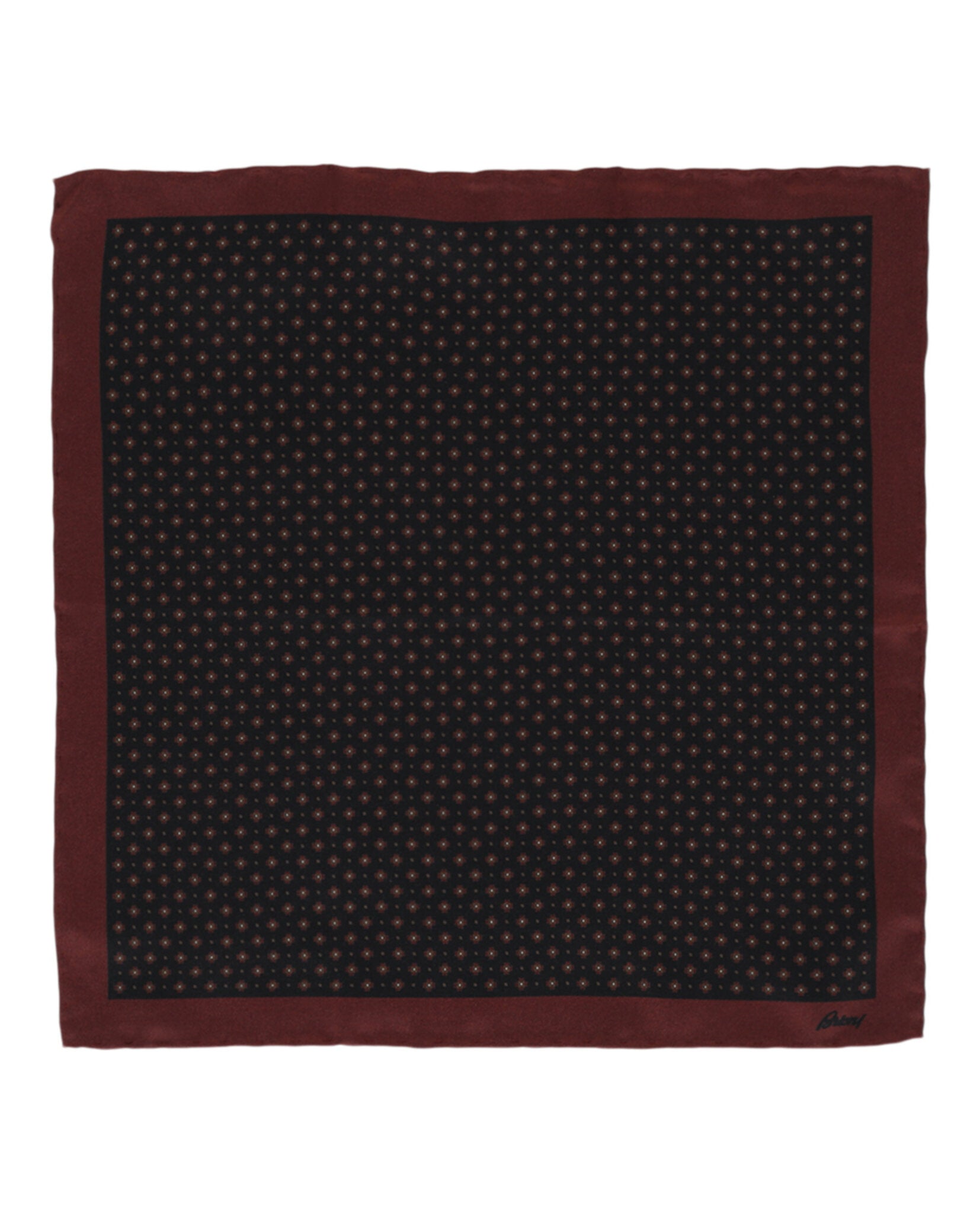 Brioni Mens Patterned Silk Pocket Square
