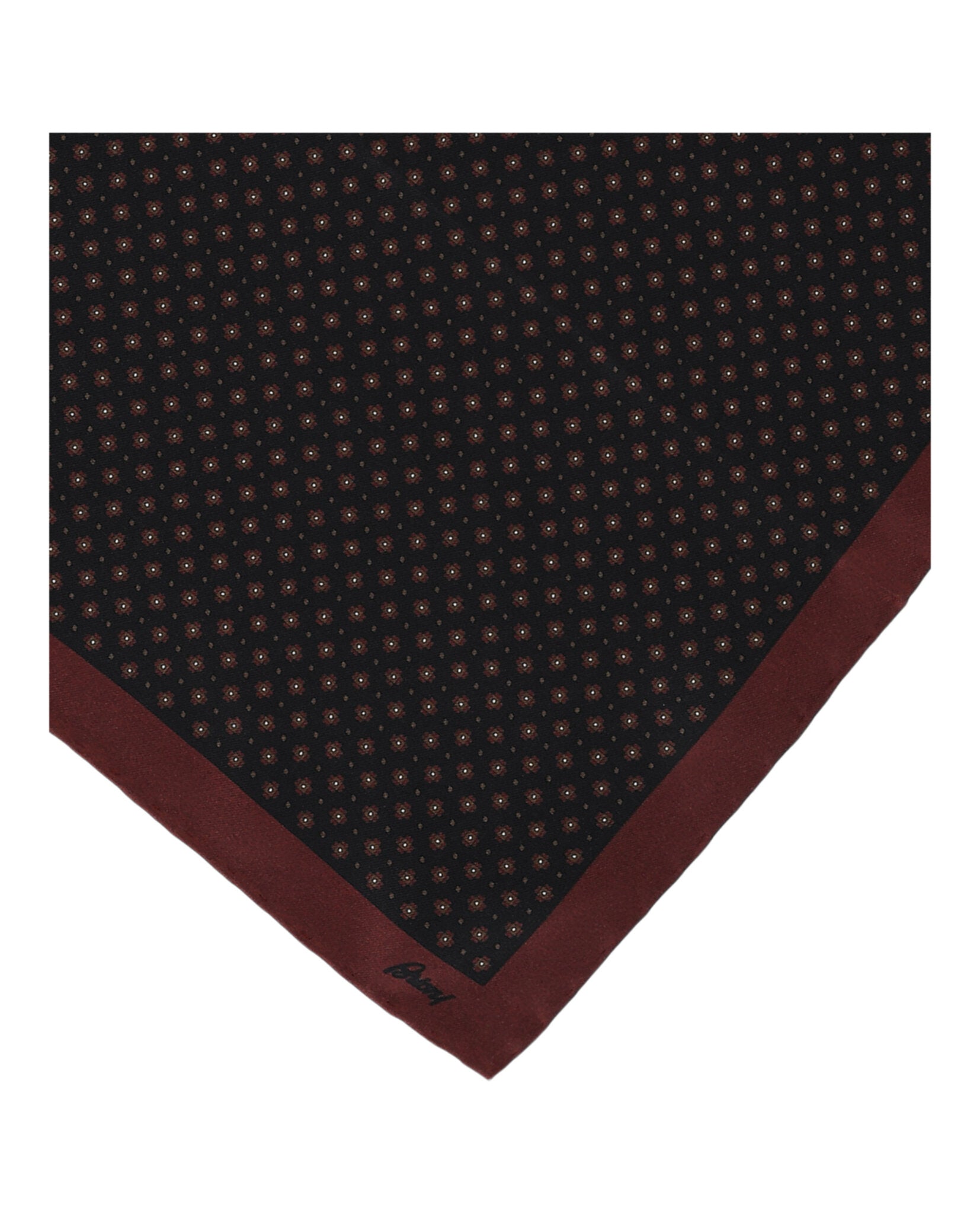 Brioni Mens Patterned Silk Pocket Square
