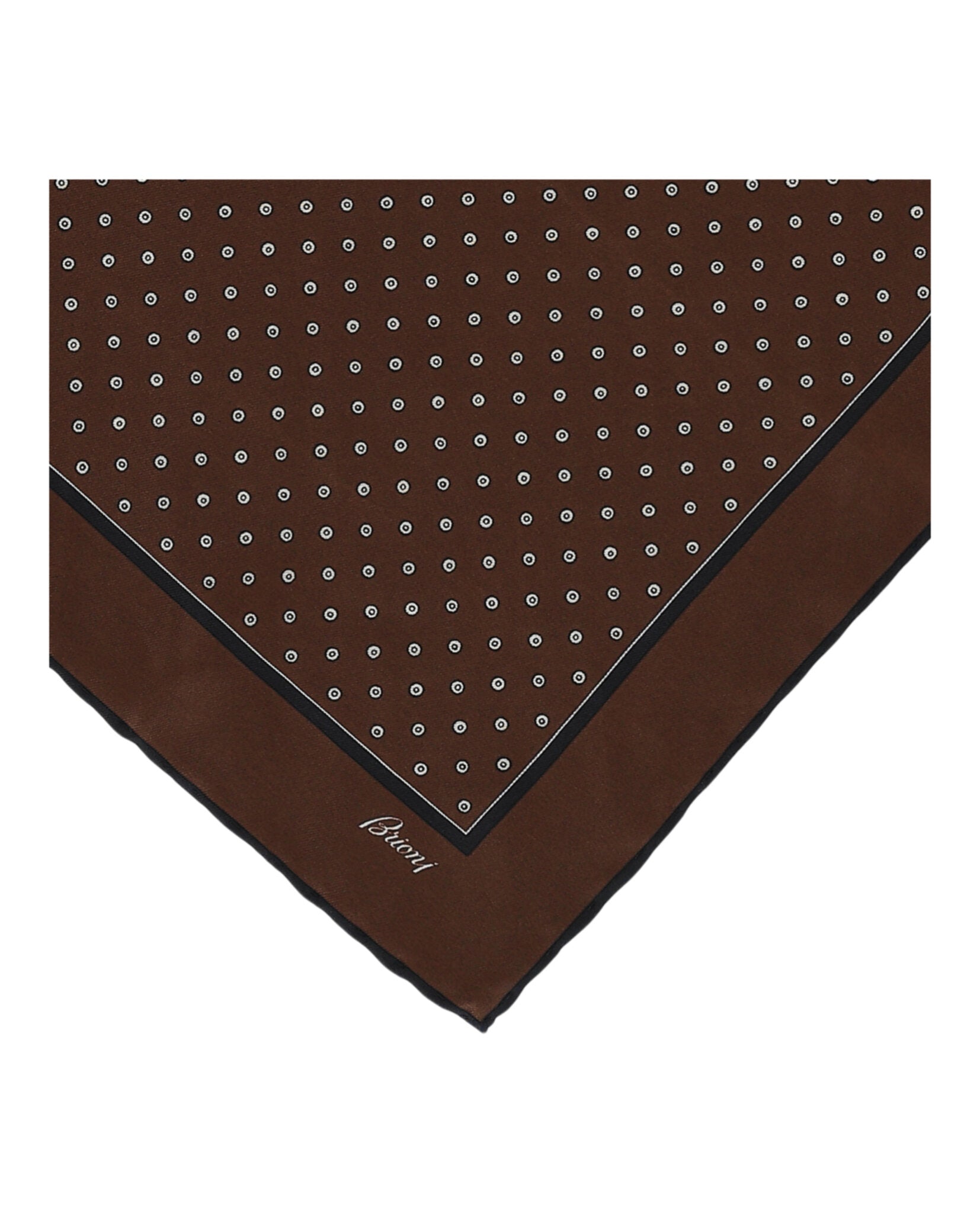 Brioni Mens Polka Dot Print Silk Pocket Square