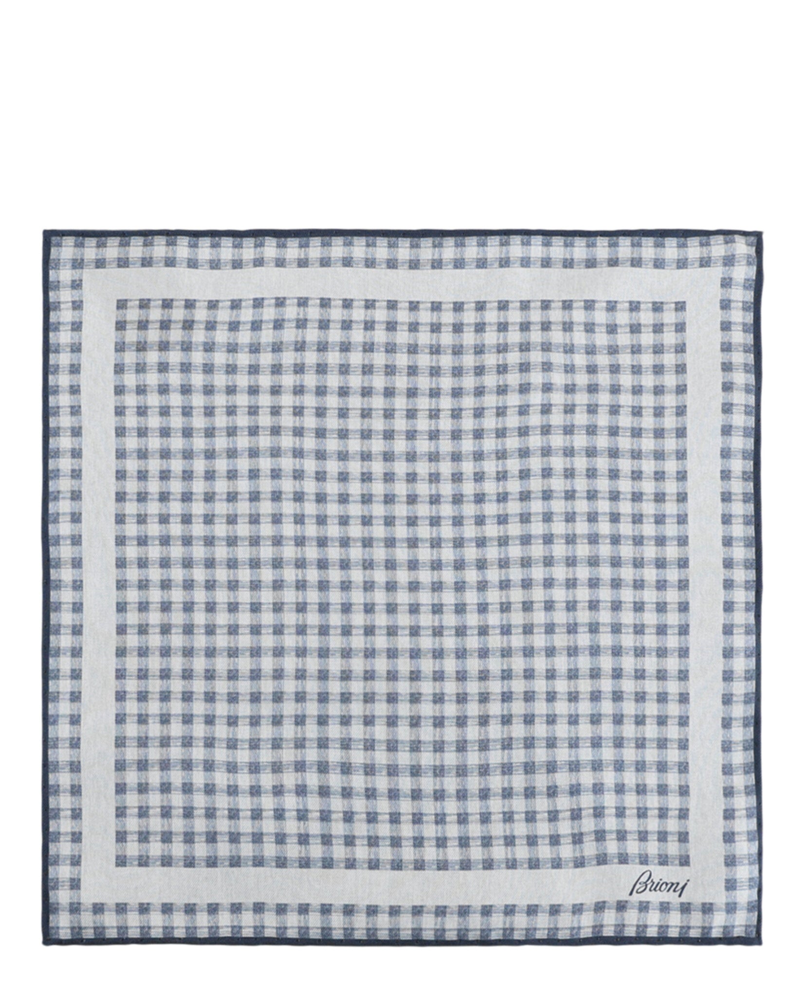 Brioni Mens Checkered Print Pocket Square