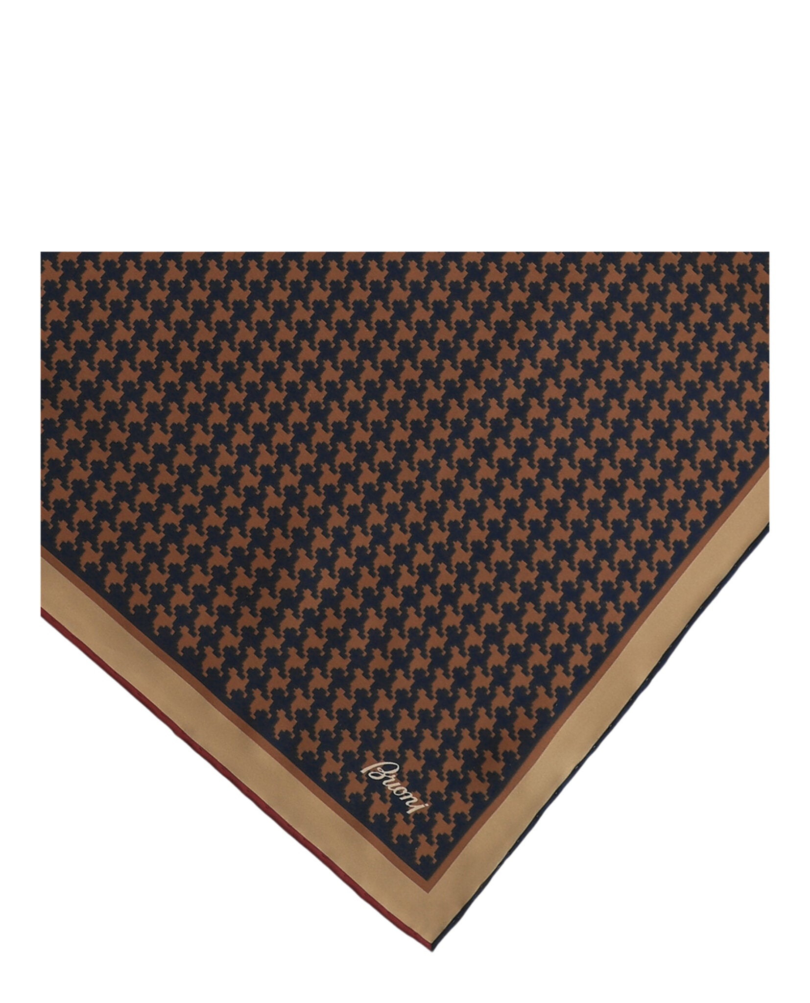 Brioni Mens Houndstooth Pocket Square
