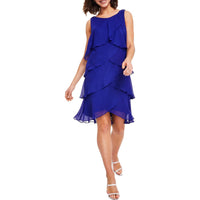 Womens Chiffon Sleeveless Cocktail And Party Dress Regular 8 (M) Iris