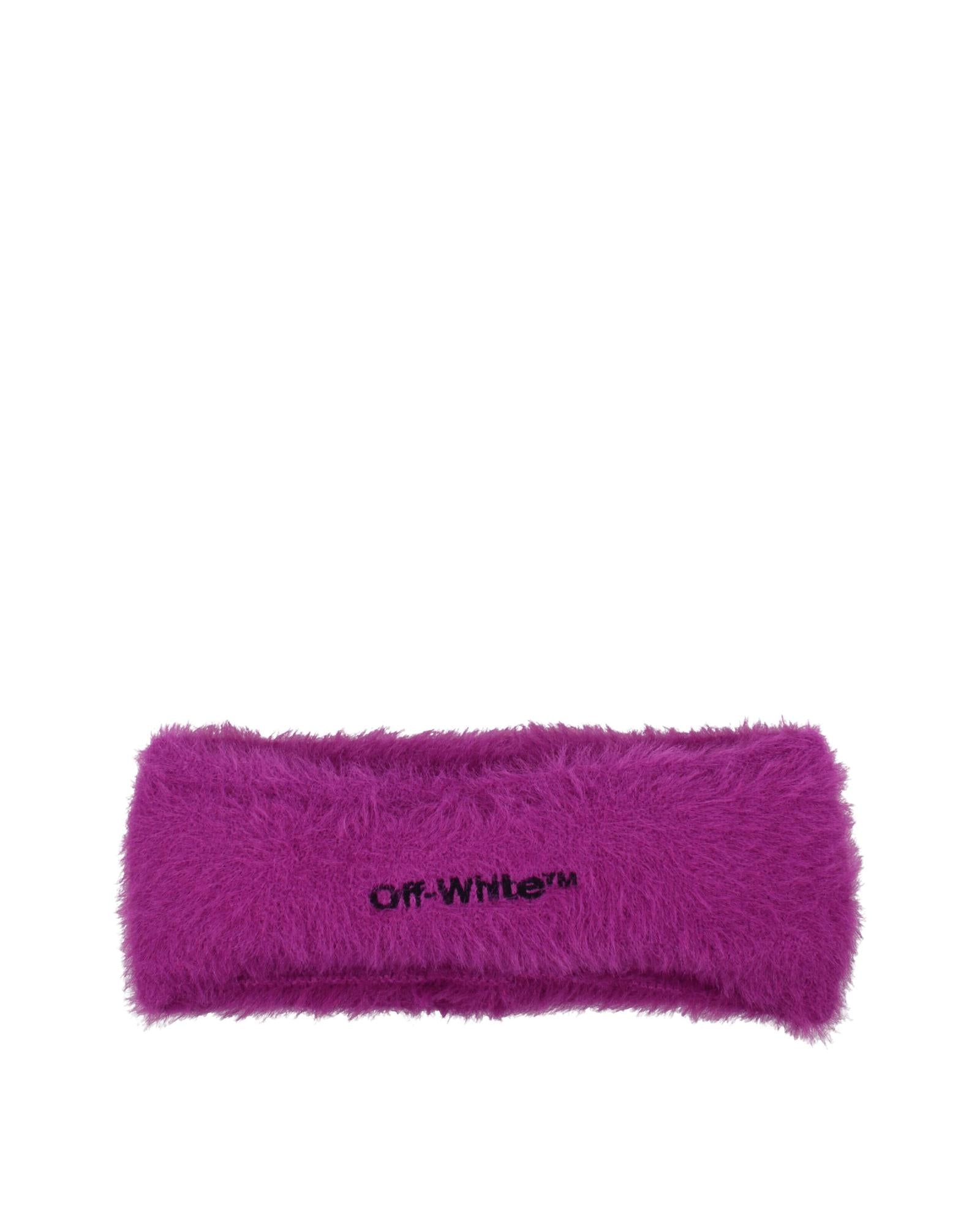 Off-White Fuzzy Logo Headband Women Purple Hair Accessories
