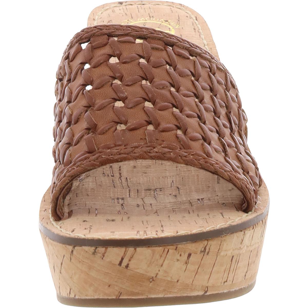 Charges Womens Woven Faux Leather Slide Sandals