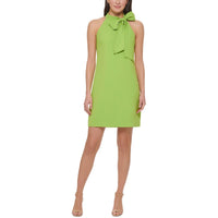 Womens Bow Polyester Halter Dress Kiwi