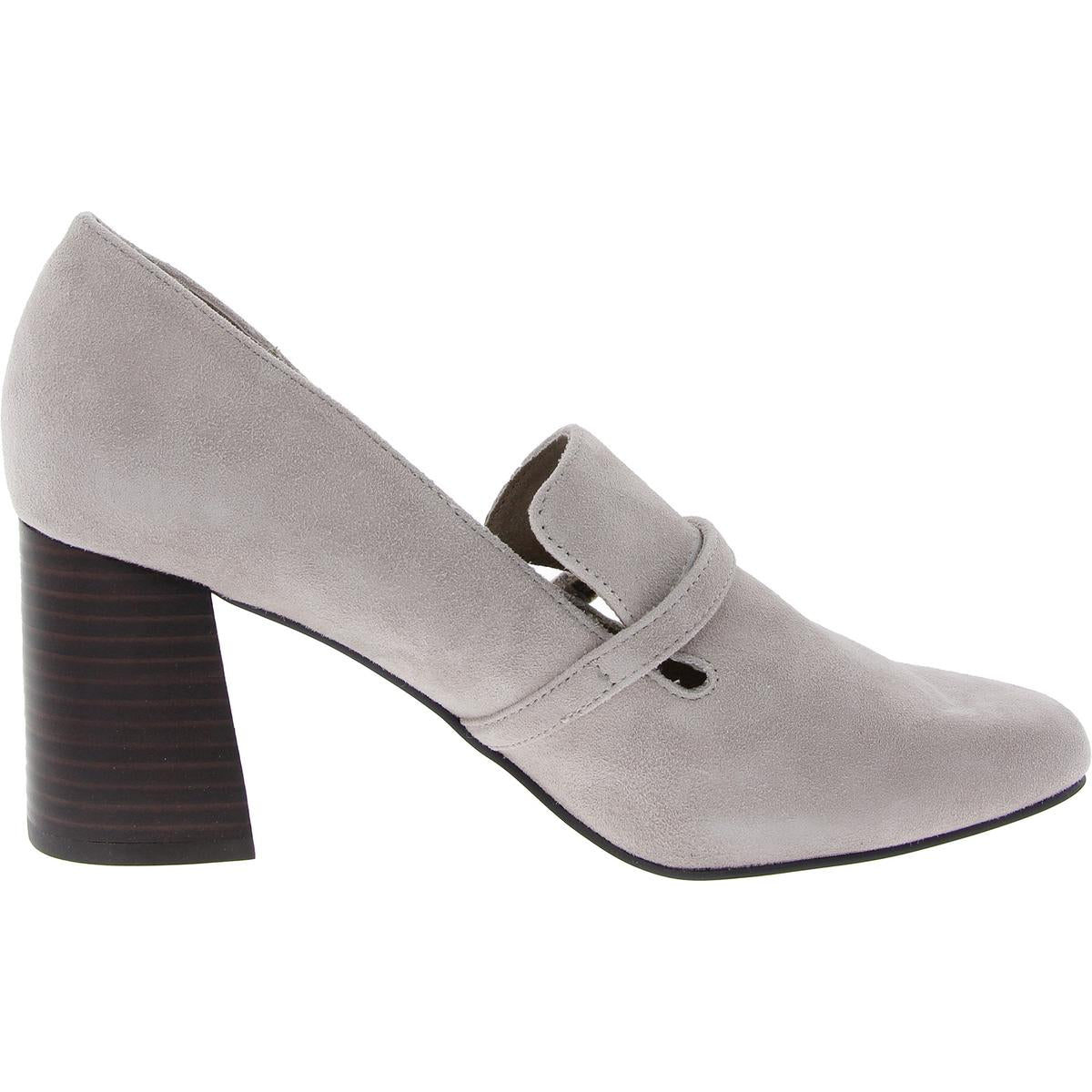 Ashton Womens Buckle Leather Loafer Heels