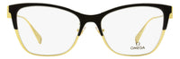 Omega OM5001H Butterfly Eyeglasses 001 Black/Gold 54mm