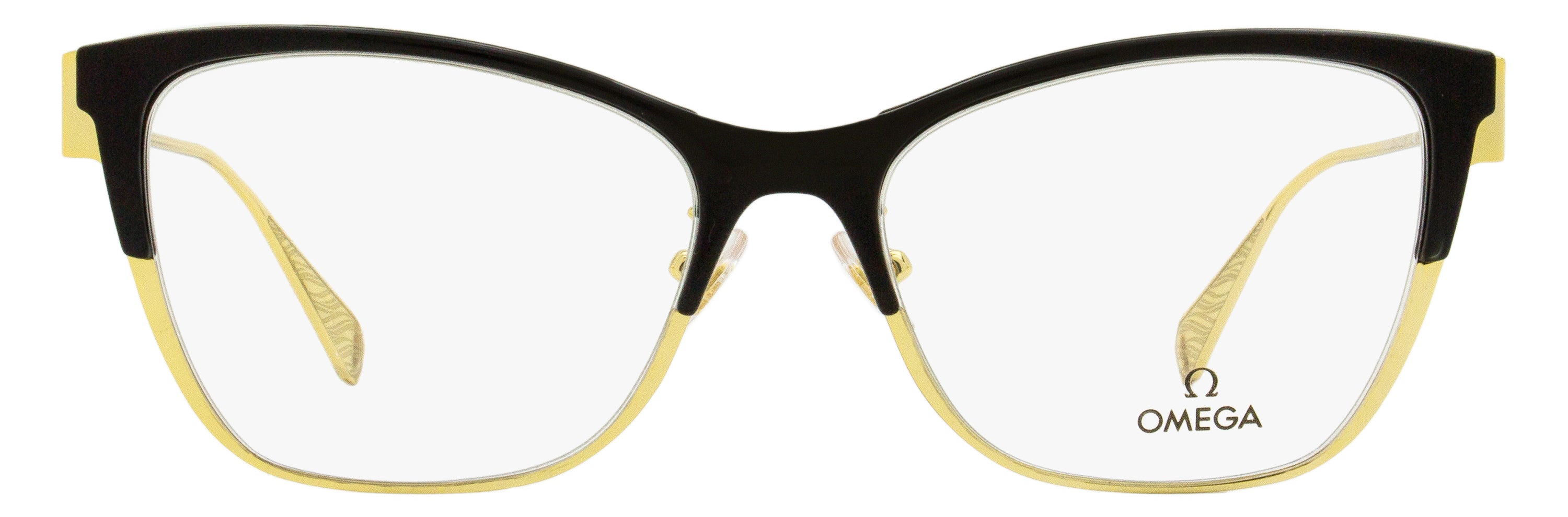 Omega OM5001H Butterfly Eyeglasses 001 Black/Gold 54mm