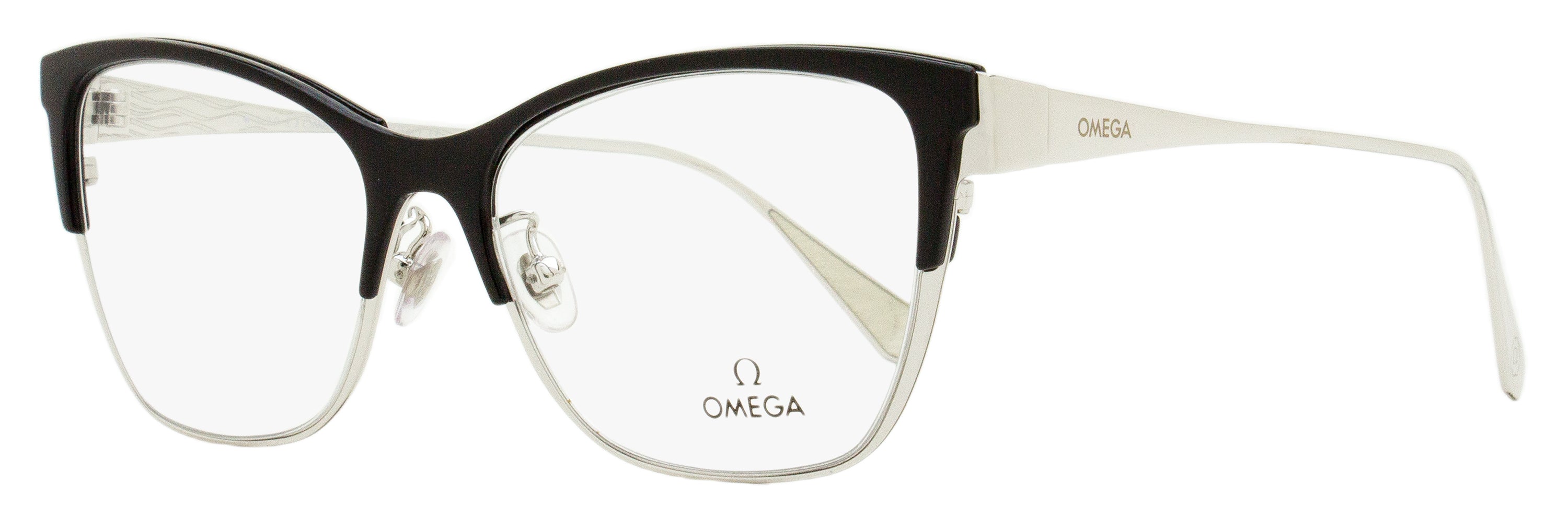 Omega OM5001H Butterfly Eyeglasses 01A Palladium/Black 54mm Palladium Black