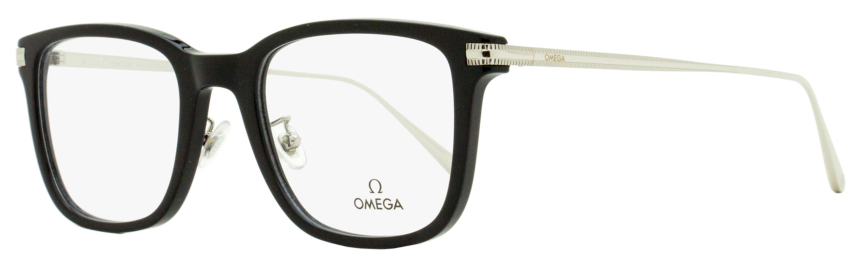 Omega Square Eyeglasses OM5005H 01A Black/Palladium 54mm Black Palladium