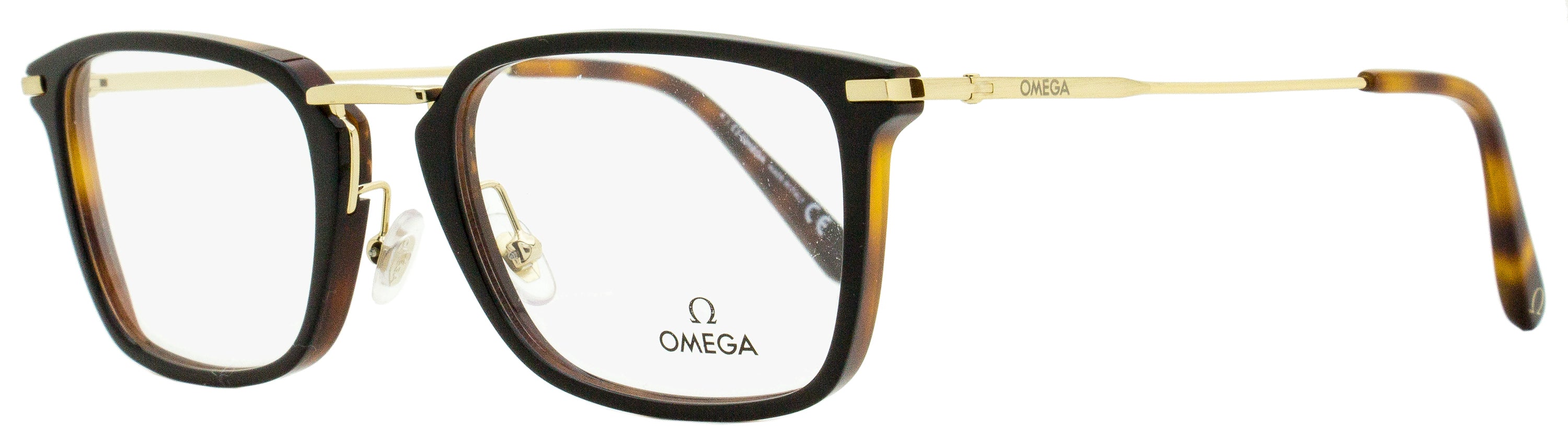 Omega Rectangular Eyeglasses OM5025 005 Black/Havana 53mm Black Havana
