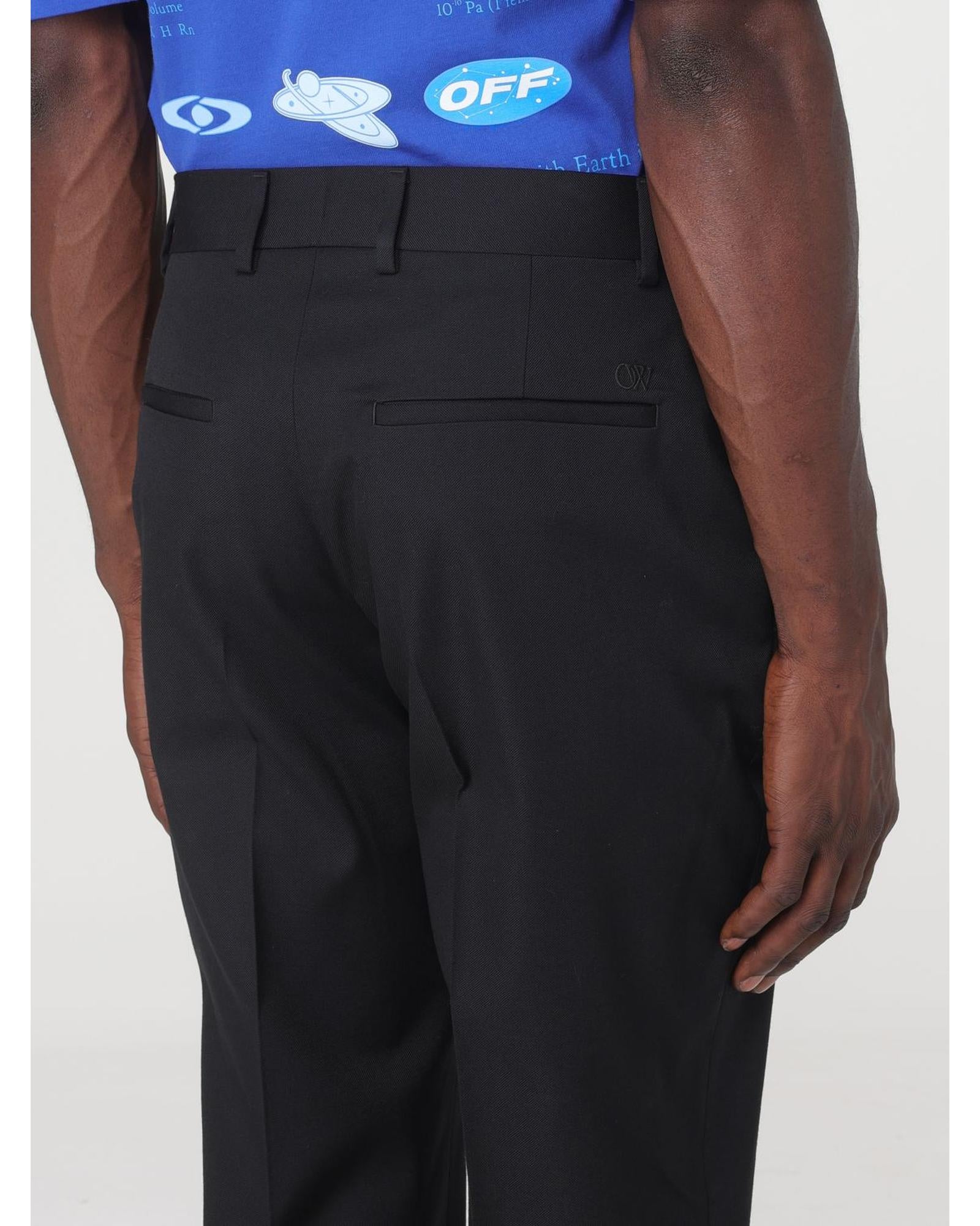 Off-White StraightLeg Trousers Men Black Pants
