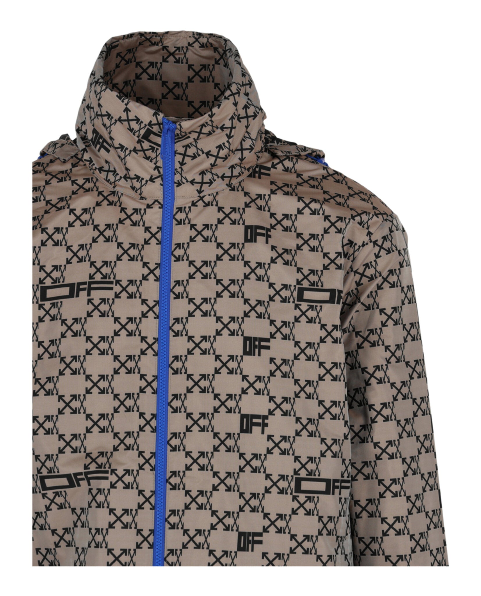 Off-White Mens Monogram Allover Windbreaker Jacket