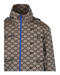 Off-White Mens Monogram Allover Windbreaker Jacket