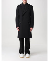 Off-White Double Breasted Wool Coat Men Black