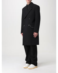 Off-White Double Breasted Wool Coat Men Black