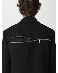 Off-White Double Breasted Wool Coat Men Black