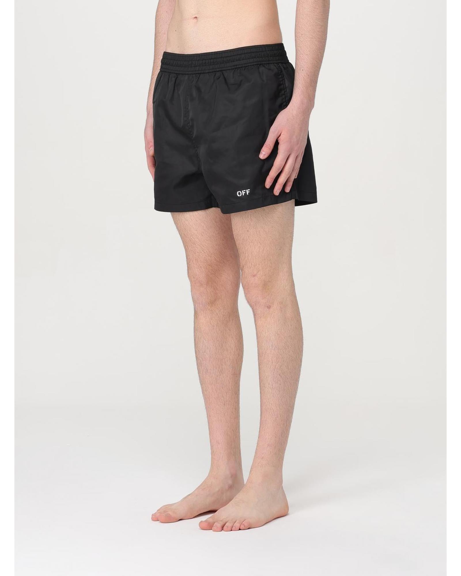 Off-White Swim Shorts Black Swim Trunks Men Swimwear
