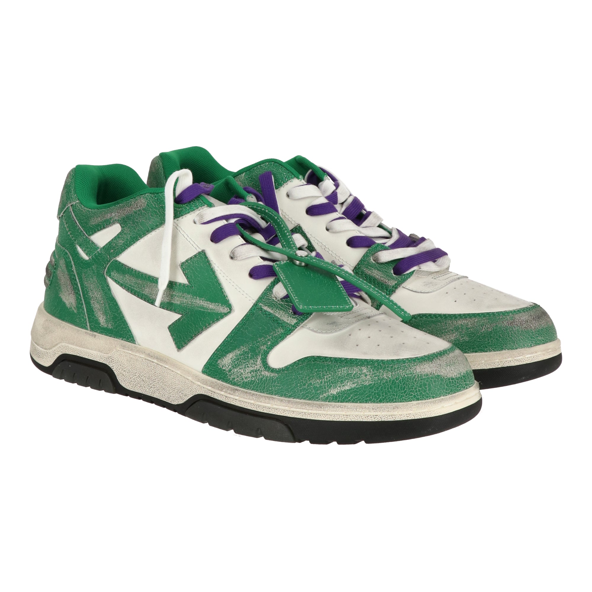 Off White Mens White/Green Sneaker