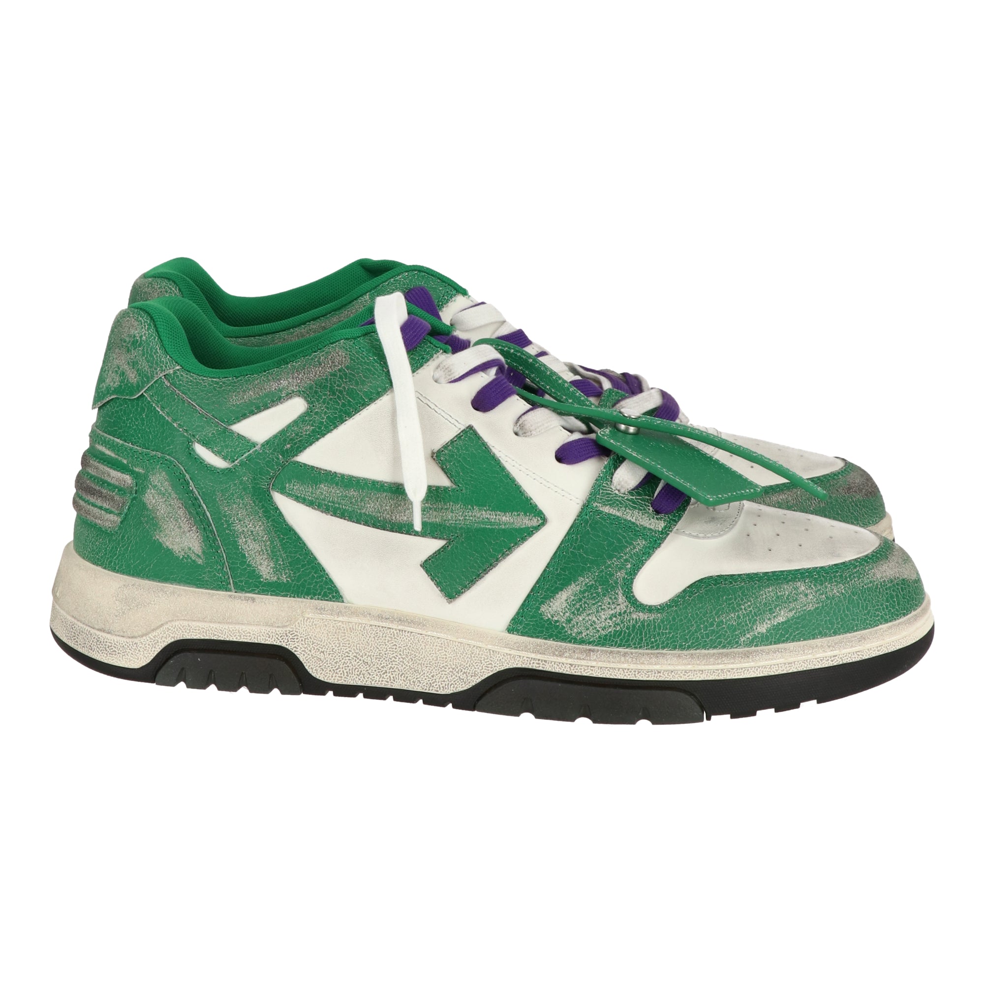 Off White Mens White/Green Sneaker