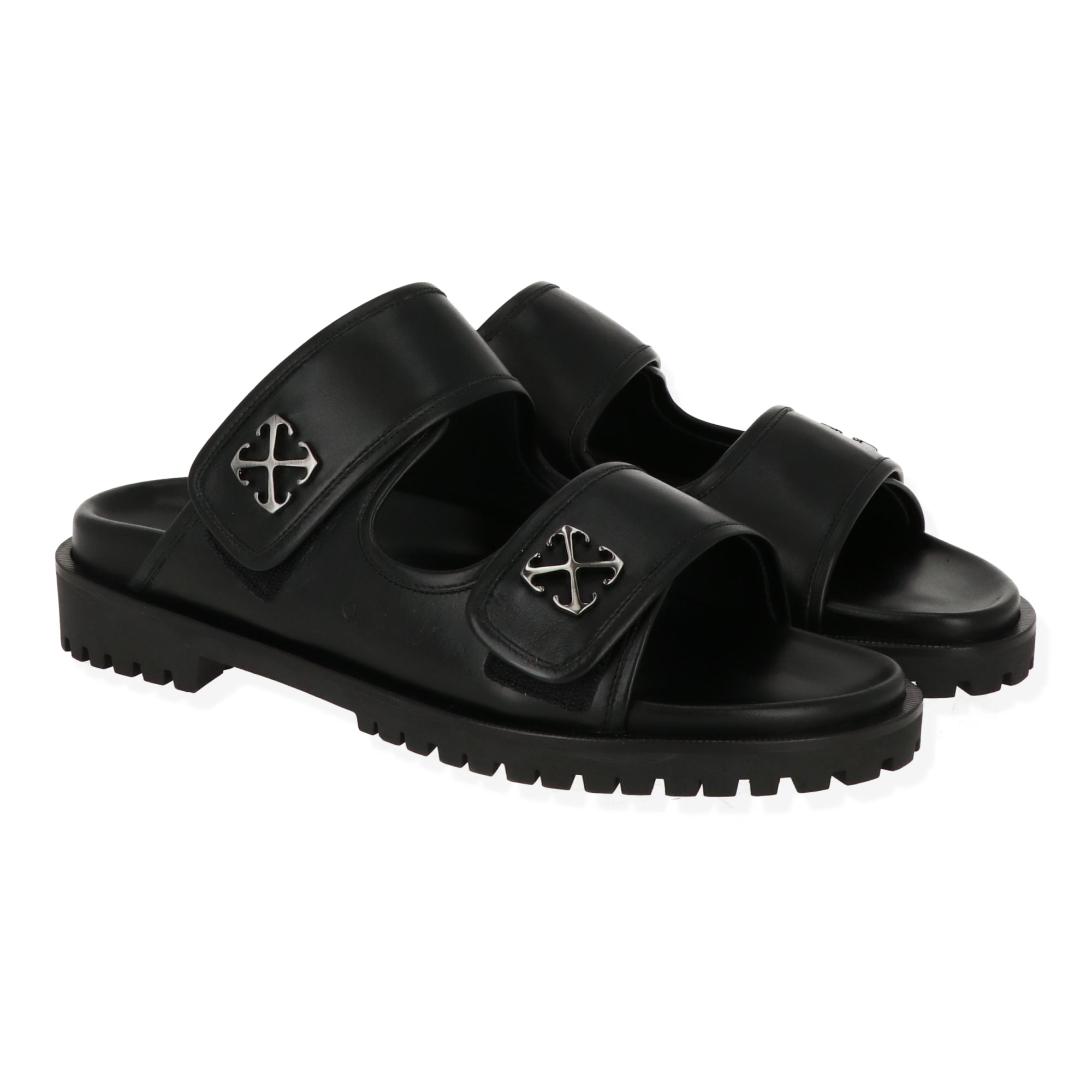 Off White Mens Black/Silver Sandal