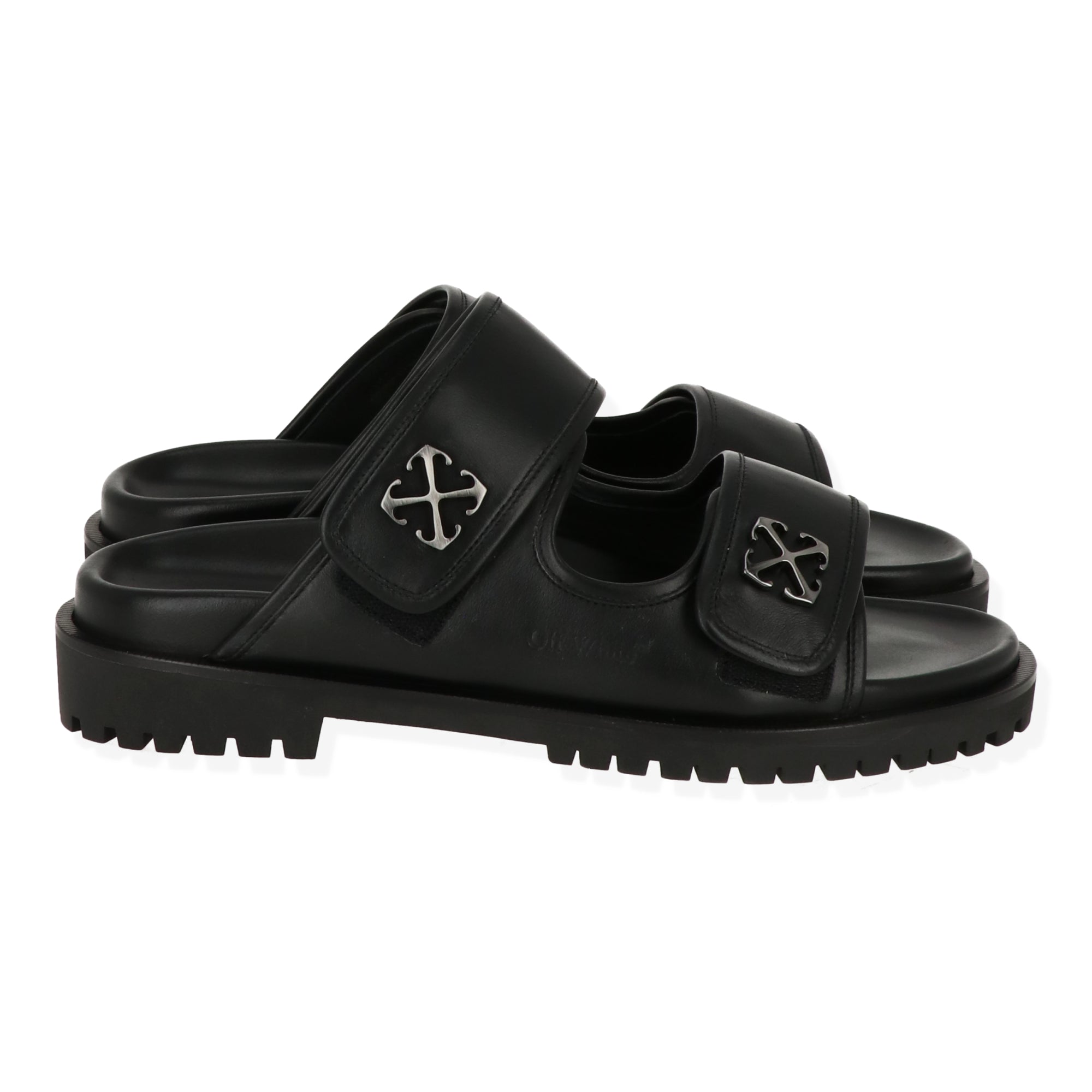Off White Mens Black/Silver Sandal