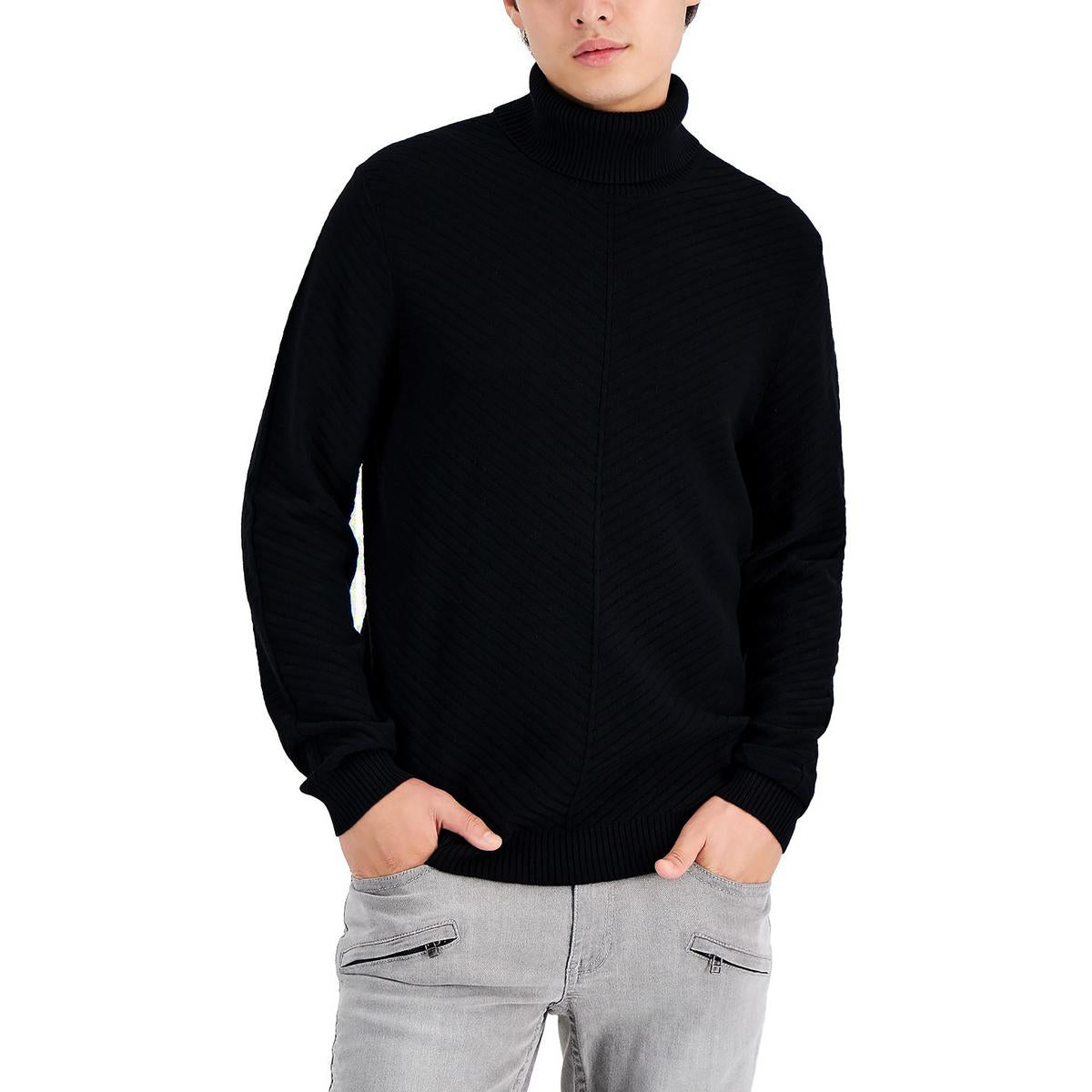 Axel Mens Ribbed Knit Long Sleeves Turtleneck Sweater