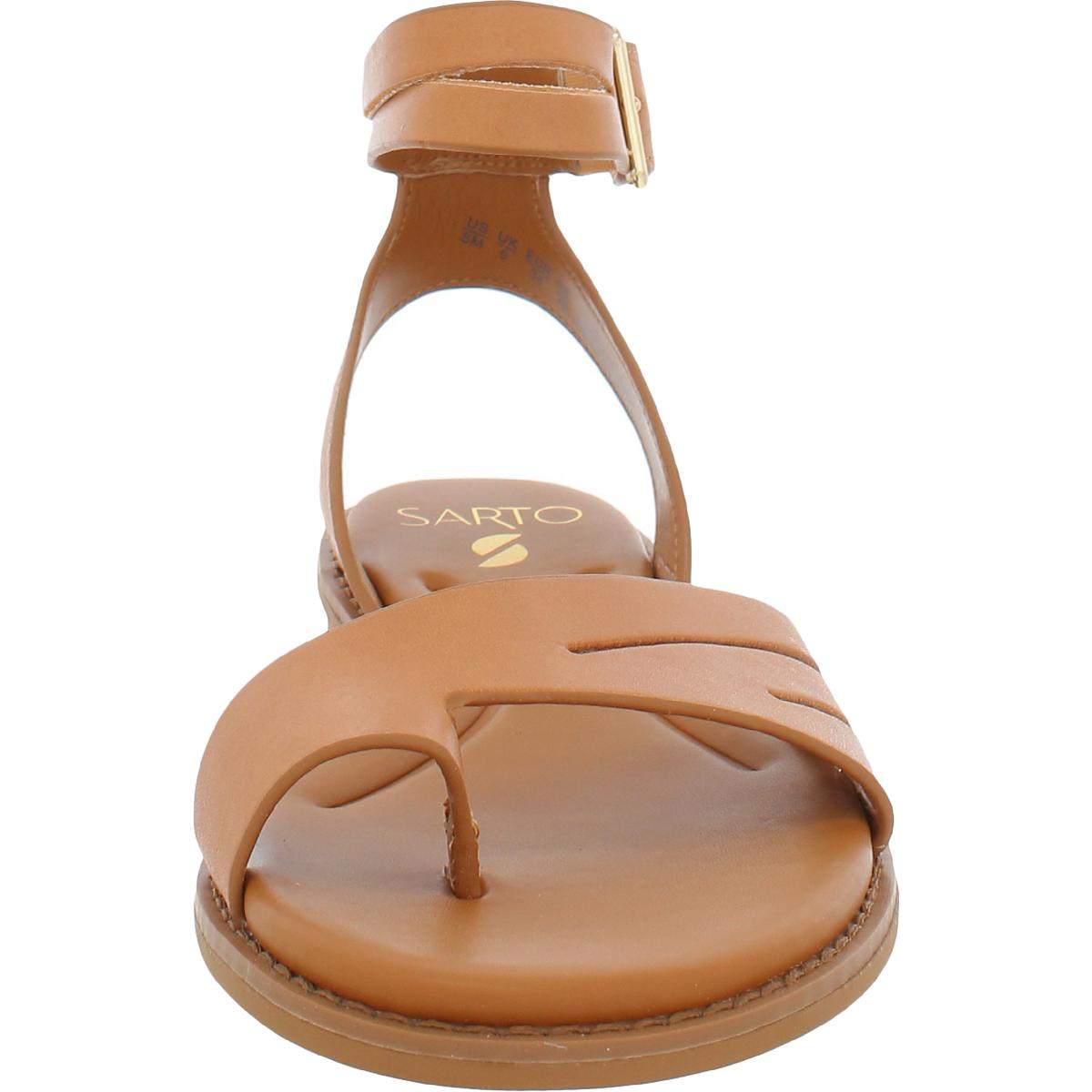 Greene Womens Leather Toe Loop Ankle Strap