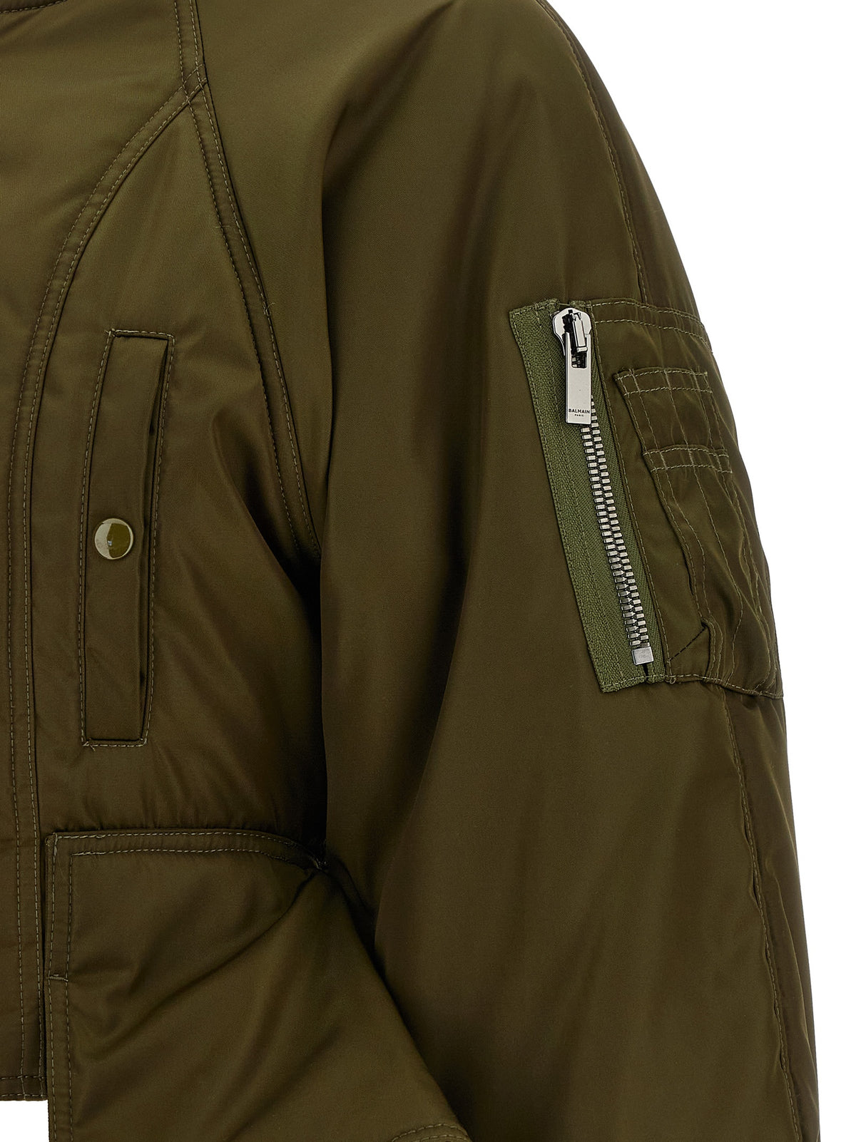 Balmain Women Iconica Nylon Bomber Jacket