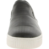 Tia Womens Perforated Faux Leather Slip-On Sneakers