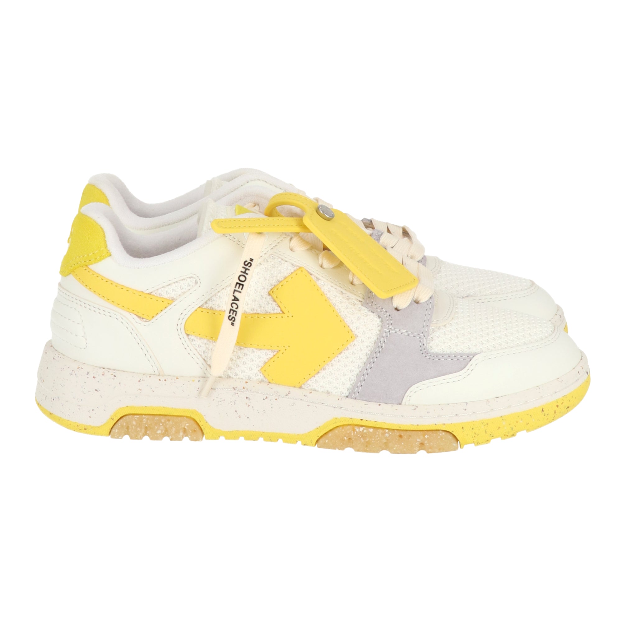 Off White Womens White/Yellow Sneaker