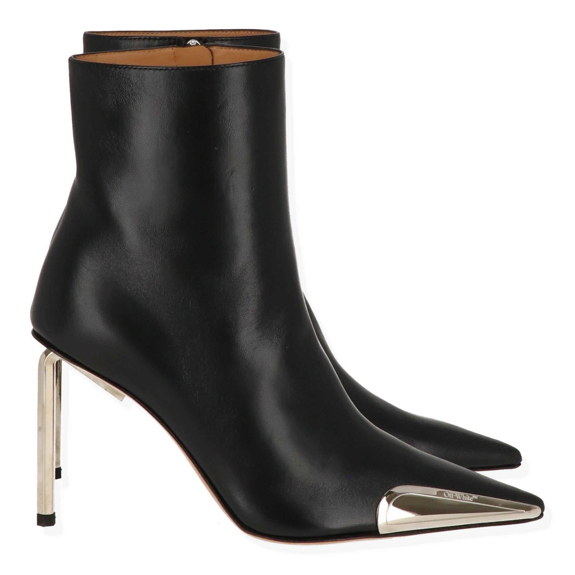 Off White Womens Black/Silver Boot