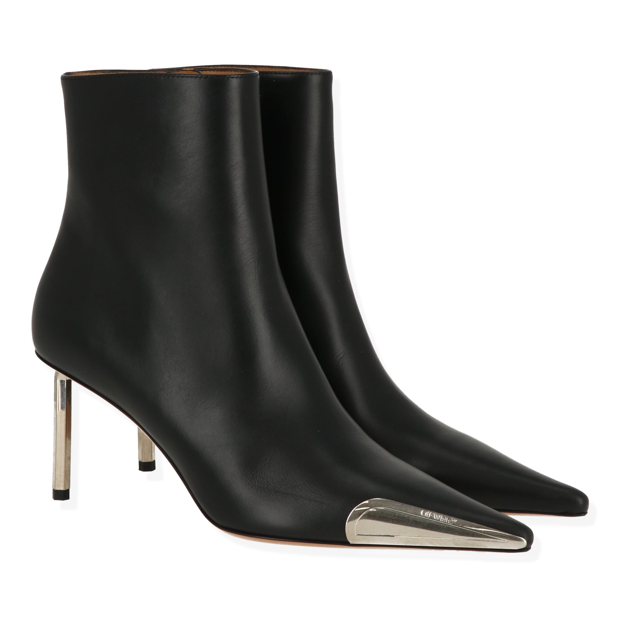 Off White Womens Black/Silver Boot