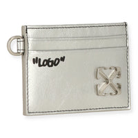 Off White Womens Silver Card Holder