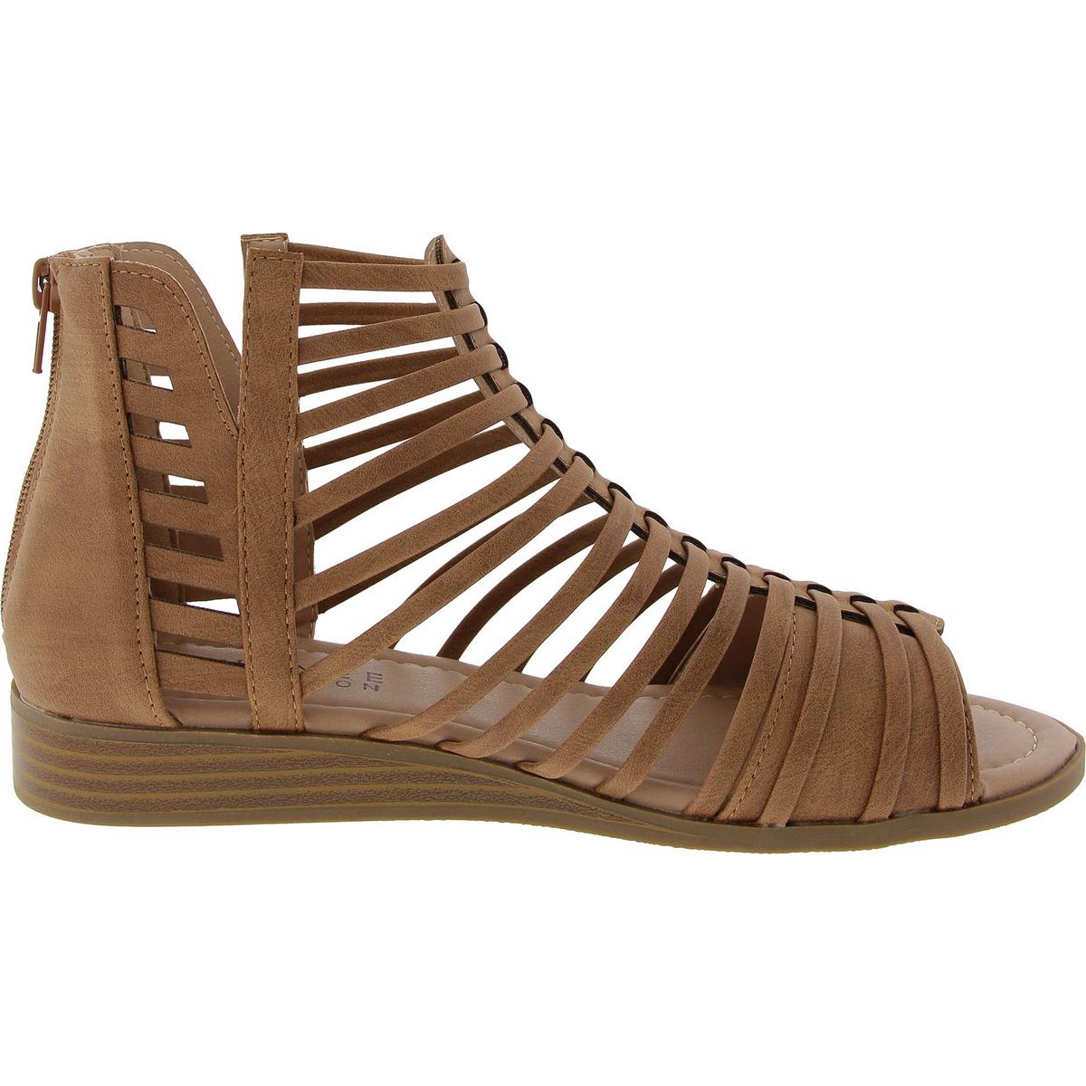 Womens Zipper Manmade Gladiator Sandals