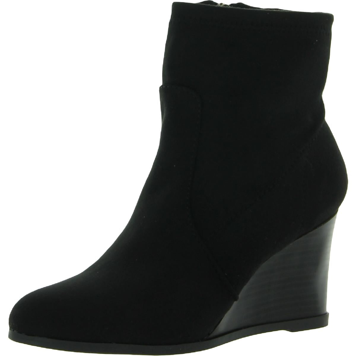 Hepburn Womens Faux Suede Ankle Booties 11 Medium Black