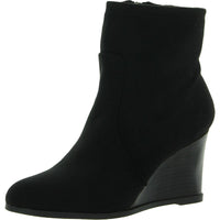 Hepburn Womens Faux Suede Ankle Booties 11 Medium Black