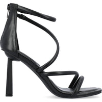 Marza Womens Faux Leather Zipper Strappy Sandals