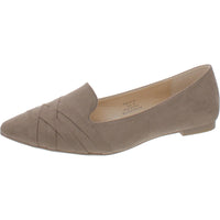 Womens Faux Suede Slip On Ballet Flats