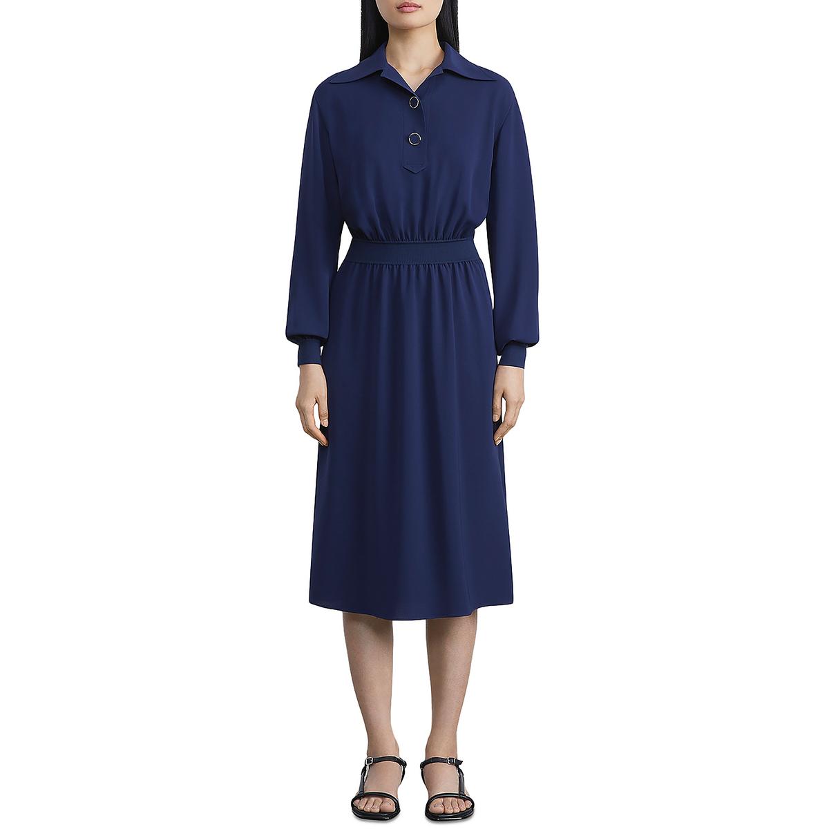 Womens Gathered Acetate Wear To Work Dress