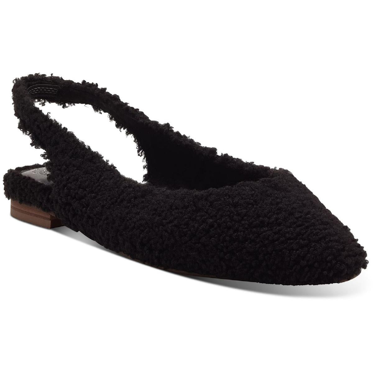 Presnue Womens Faux Fur Slip On Slingbacks