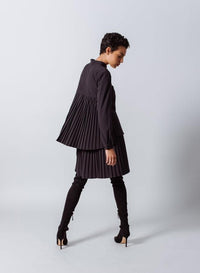 Luxe Black Pleated Skirt3