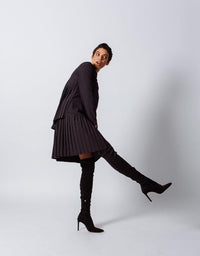 Luxe Black Pleated Skirt1