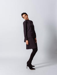 Luxe Black Pleated Skirt4