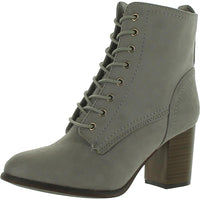 Womens Faux Suede Block Heel Ankle Boots